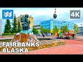 4K Downtown Fairbanks In Alaska USA Virtual Walking Tour Travel Guide Binaural ASMR