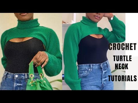 How to crochet turtle neck crop sweater for all...