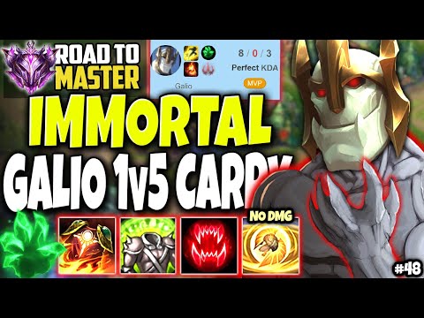 *True 1v5* Immortal Galio shouldn't exist, is WAY TOO BROKEN 🔥 Road to Master #48 Galio s10 Gameplay