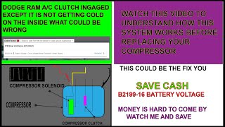 B2199-16 Battery Voltage below threshold, air conditioner not cooling the car down inside