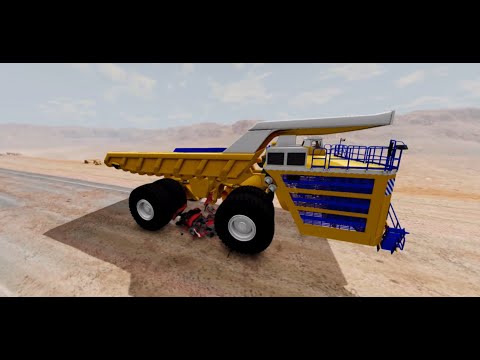 Belaz 75710 vs Cars in BeamNG Drive