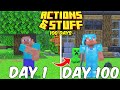 100 Days With Actions Stuff In Minecraft Bedrock