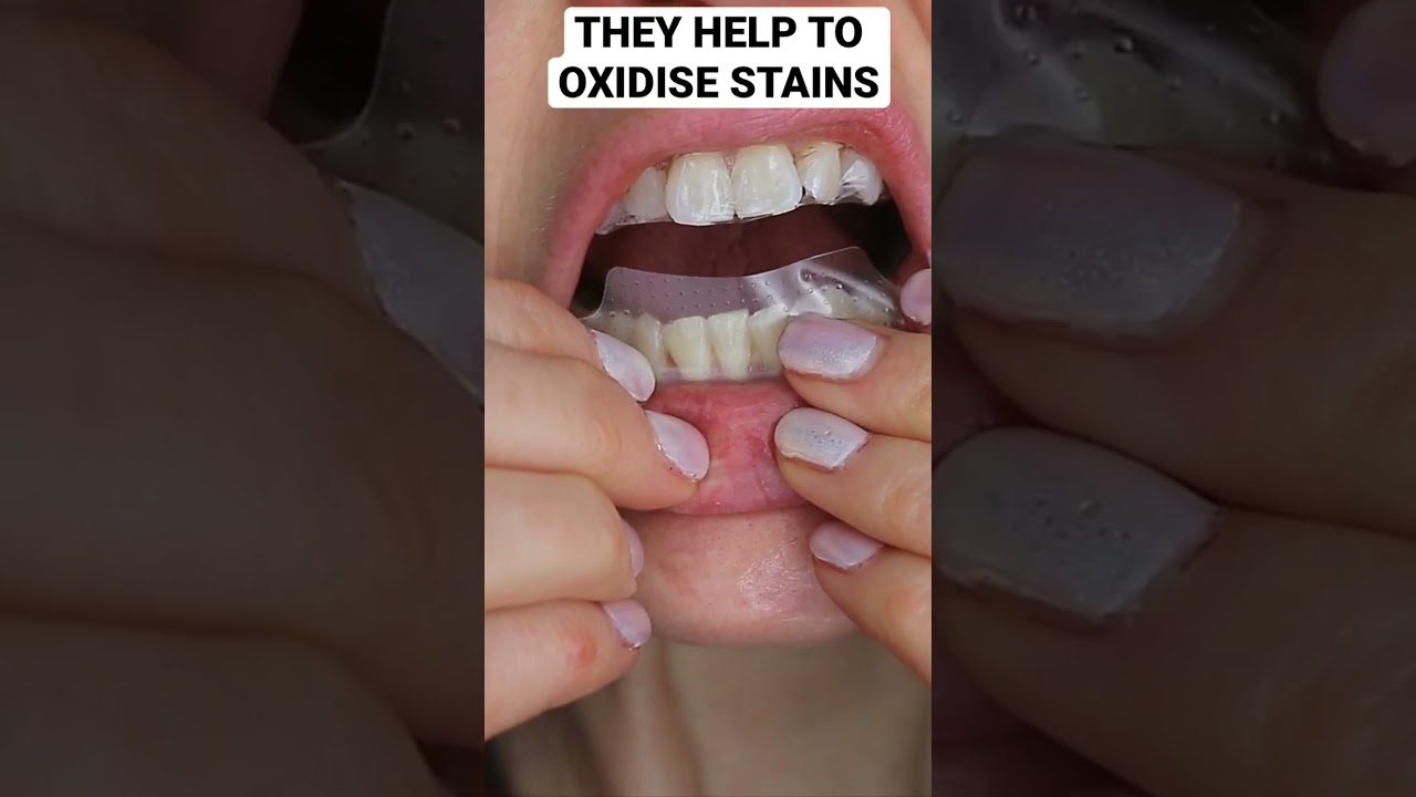 WHITENING TEETH AT HOME SENSITIVITY-FREE WHITENING STRIPS #shorts