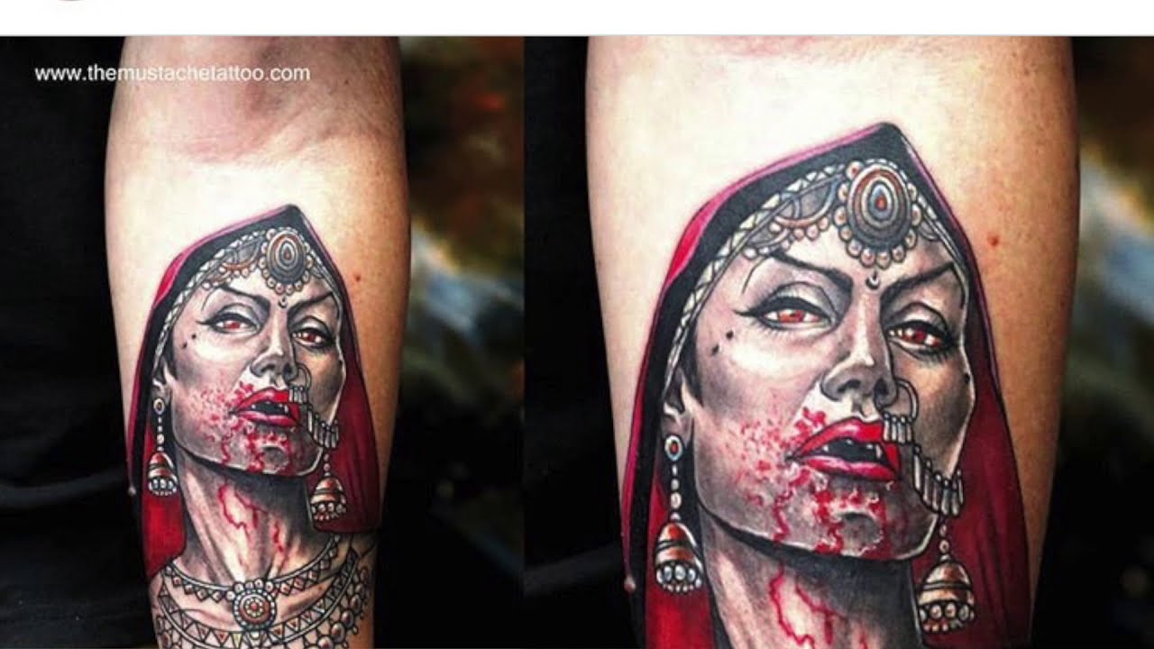 tattoo of a realistic face on hand by mahesh chavan