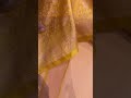 Beautiful Yellow Silk Tanchoi Saree with Pink Flower and Paisley Motifs