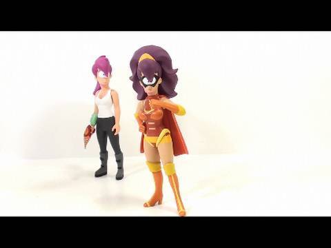 Video Review of the Toynami, Futurama Series 6 figure; Clobberella (Leela)