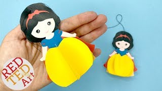 Paper Snow White Ornament DIY with Printable - Easy Christmas Decorations
