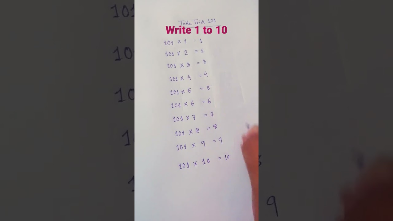 Table hack of  101 |smart study nrz#shorts#viral#youtubeshorts