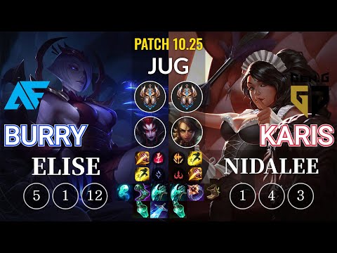 AF.A Burry Elise vs GEN Karis Nidalee Jungle - KR Patch 10.25