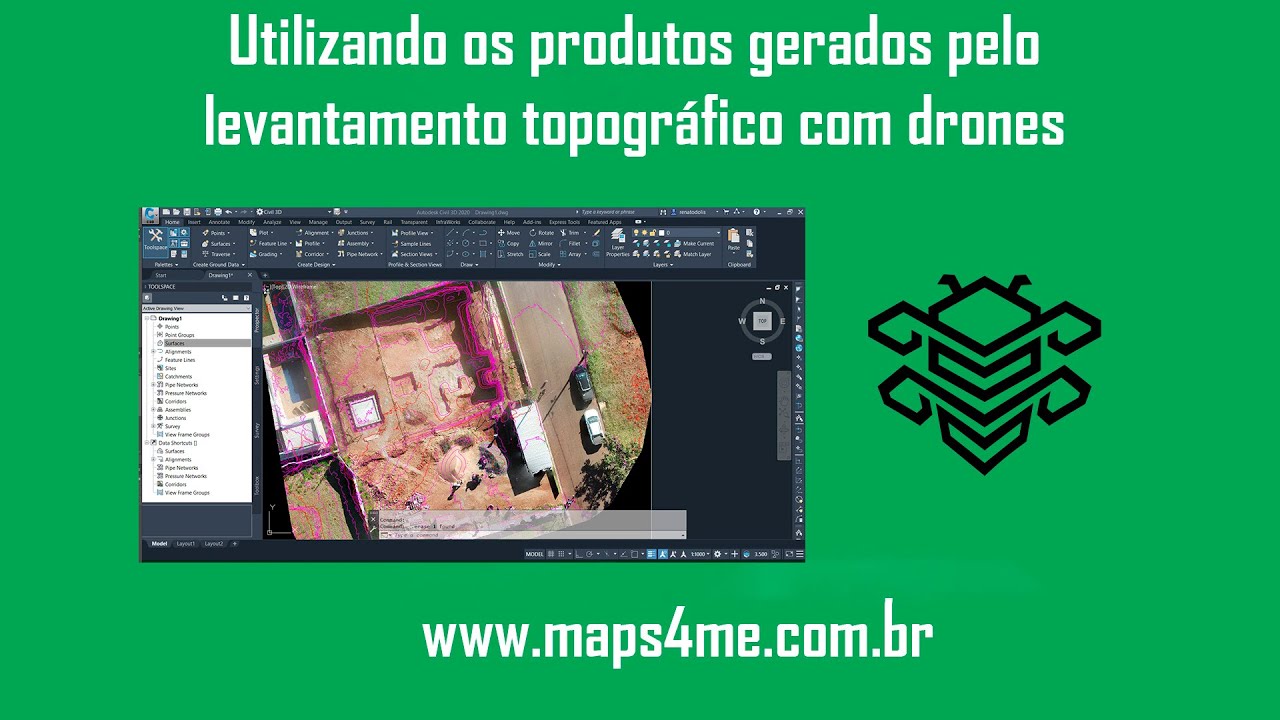Utilizando os produtos do levantamento topográfico com drones! Gerando Curvas e abrindo as imagens!