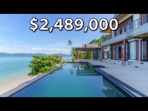 Touring a STUNNINGLY RARE Phuket BEACHFRONT LUXURY Villa