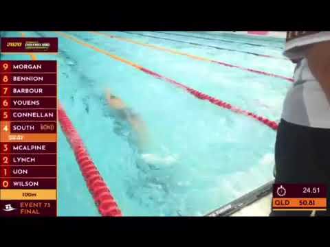 Flynn Southam 100m Australian record video
