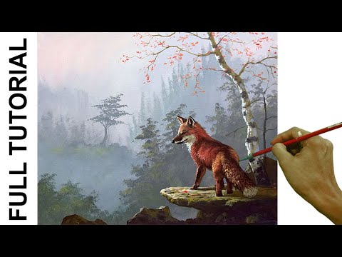 TUTORIAL: Acrylic Painting Landscape / Red Fox / JMLisondra