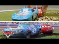 Lightning Helps The King Scene SIDE BY SIDE VIDEO Pixar Cars Disneyjr