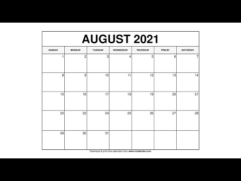 Printable August 2021 Calendar Templates with Holidays - VL Calendar