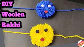#shorts #diyrakhi Woolen Rakhi •  DIY Rakhi • Handmade Rakhi • kids special Rakhi