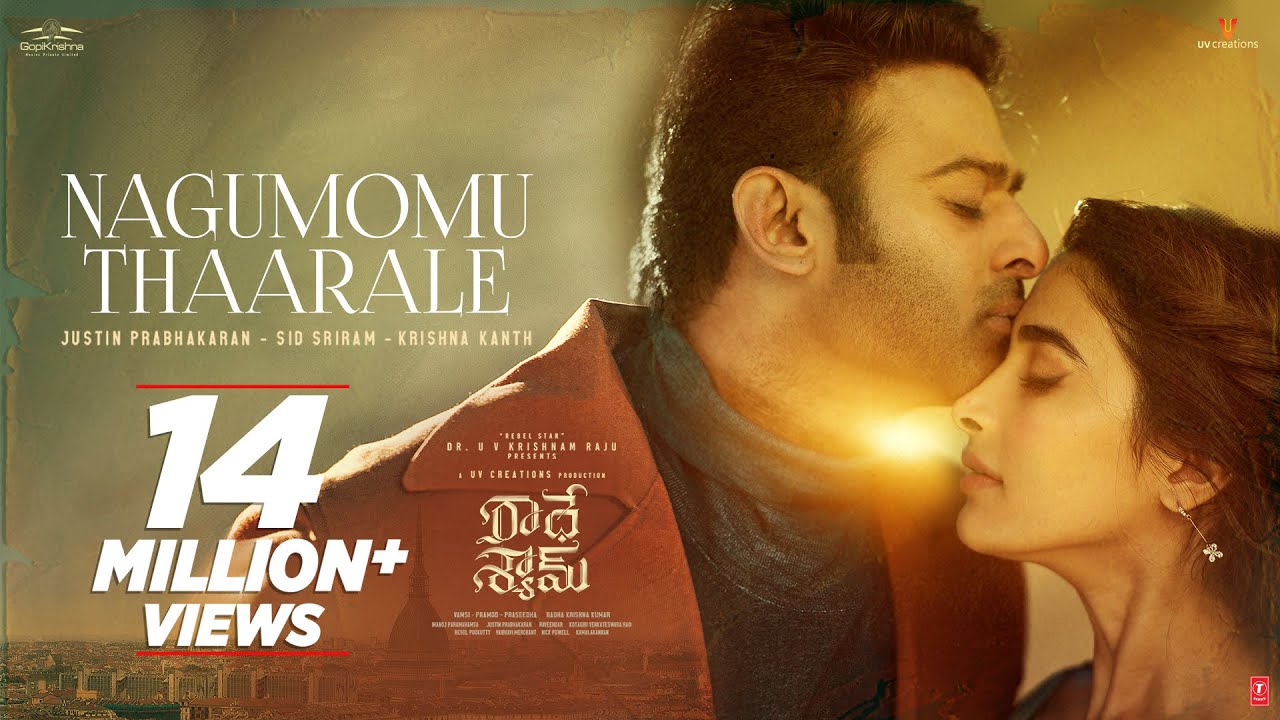 Nagumomu Thaarale lyrics Song | Radhe Shyam | Prabhas,Pooja Hegde | Justin Prabhakaran | Krishna K