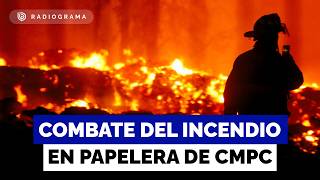 The fight continues against the fire at the CMPC paper mill in Puente Alto