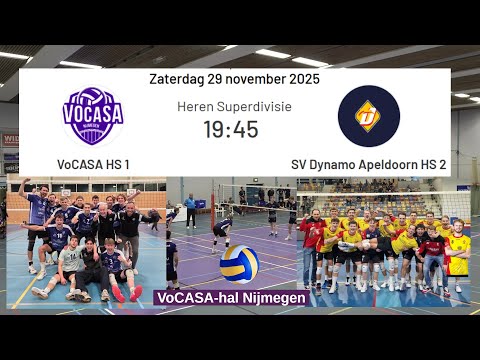 VoCASA HS 1 - Dynamo Apeldoorn HS 2 (29 nov 2025, 19.45u) Superdivisie Heren Volleybal