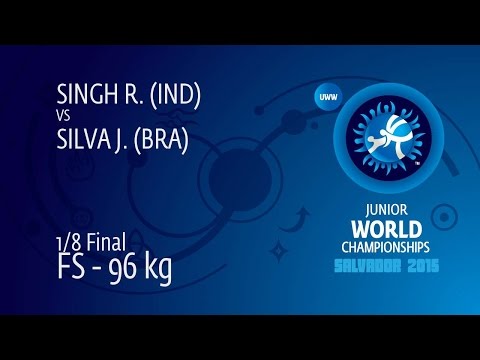 1/8 FS - 96 kg: R. SINGH (IND) df. J. SILVA (BRA) by TF, 12-1
