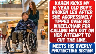 Karen Kicks My 10 Year Old Boy's Broken Leg After She Tipped Over His Wheelchair For Calling Her Out