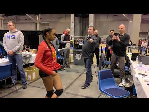 Kennedy Holmes singing National Anthem at President's Day Vball Tournament