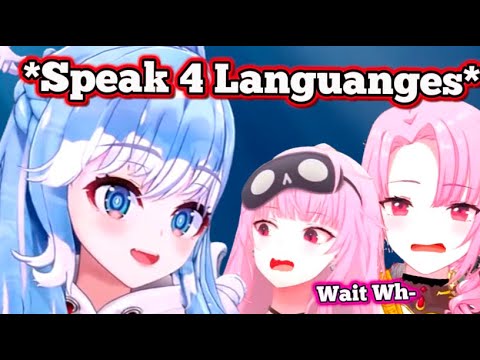Calli and Mama Mori Found Out Kobo Can Speak 4 Languages 【Hololive】