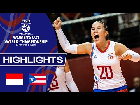 Indonesia 🇮🇩 vs. Puerto Rico 🇵🇷 - Women's U21 World Champs 2025 - Highlights