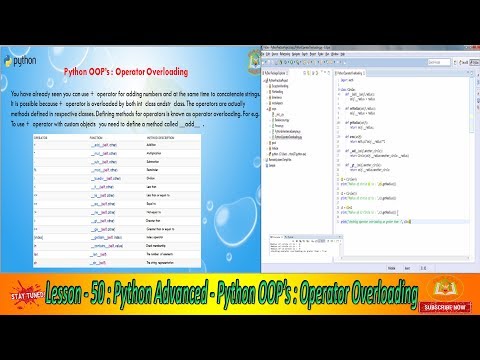 Lesson 50 Python Advanced Python Oop’s Operator Overloading