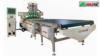 Test máy Nesting 4 đầu Option rulo tỳ phôi cắt ván Plywood | PRO-R4F