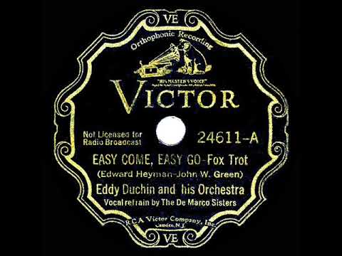 1934 HITS ARCHIVE: Easy Come, Easy Go - Eddy Duchin (De Marco Sisters, vocal)