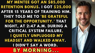 My Mentee Received an $85,000 Retention Bonus. I Got $25,000 — So I Walked Out at 2:47 A.M