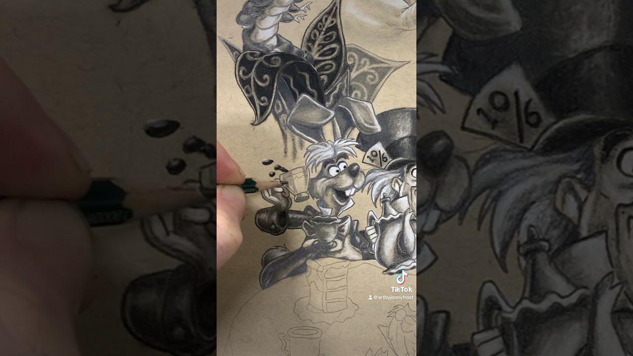 March Hare Alice in Wonderland drawing