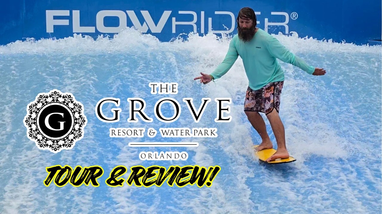 The Grove Resort & Waterpark Orlando Tour: Slides, FlowRider, Condos & Food!