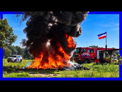 🚨 Net terug van rijtraining… direct alarm voor enorme brand bij boerenprotest 🔥🚒