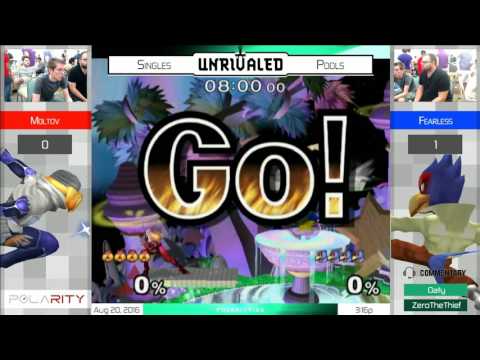 Unrivaled SSBM - Moltov (Sheik) vs Fearless (Falco) - Singles Pools