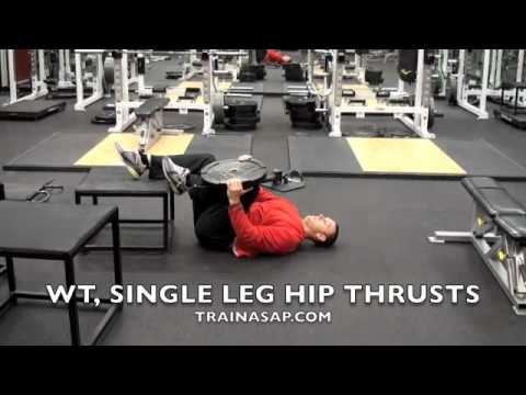 Weighted Single Leg Hip Thrust Exercise