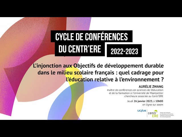 Conférence: «L’injonction aux Objectifs de développement durable»