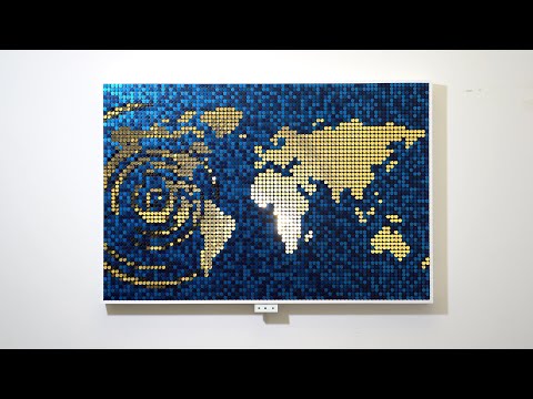 Seismic Echo - Flip-Discs Kinetic Artwork