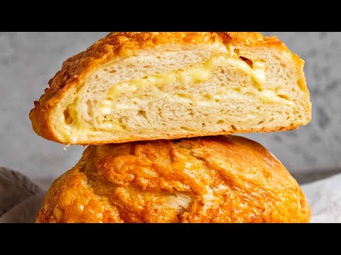 No Knead Cheese Bread