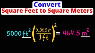 Convert Square Feet to Square Meters | ft^2 to m^2 | Eat Pi