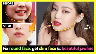 Korean girls tips!! Get Slim face & beautiful jawline, Fix round face, large jaw, double chin