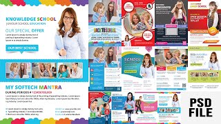 20+ New School Education Flyer Bundle |English| |Photoshop Tutorial|