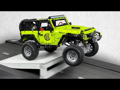 Jeep Wrangler Rubicon VS Ramps on Treadmill – Lego Technic CRASH Test