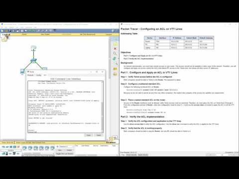 Cisco RnS - Lab 9.2.3.3 Packet Tracer - Configuring an ACL on VTY