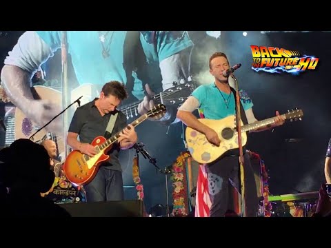 Michael J Fox on lead guitar for Johnny B Goode with Coldplay!