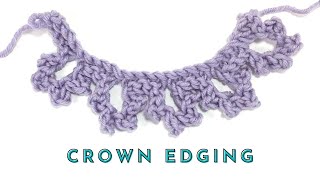 How to Knit the Crown Edging Stitch ( English Style )