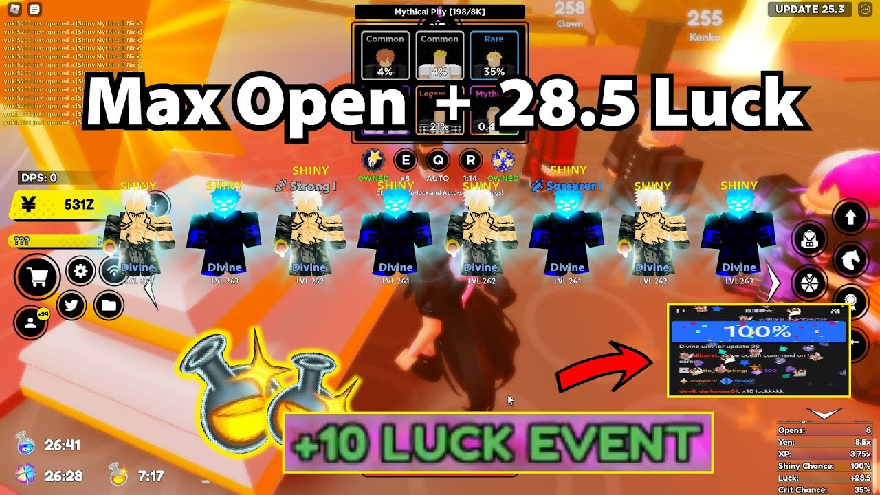 x10 Event Max Open +28.5Luck + Shiny Potion!! This is Why There Is An X10 Lucky Event! AnimeFighters