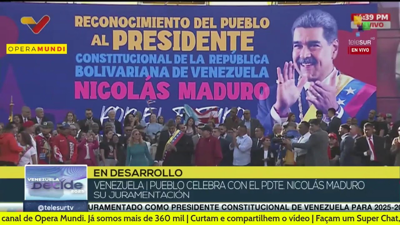Presidente Nicolás Maduro fala à população em Miraflores - Cobertura Opera Mundi [Telesur]