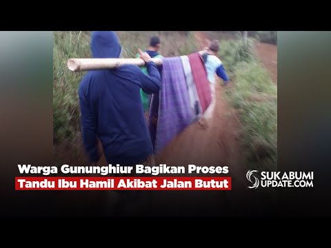 Warga Gununghiur Bagikan Proses Tandu Ibu Hamil Akibat Jalan Butut